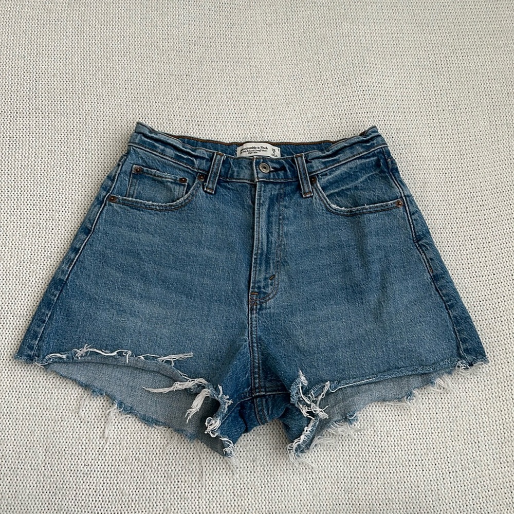Abercrombie & Fitch Blue Distressed Jean Shorts